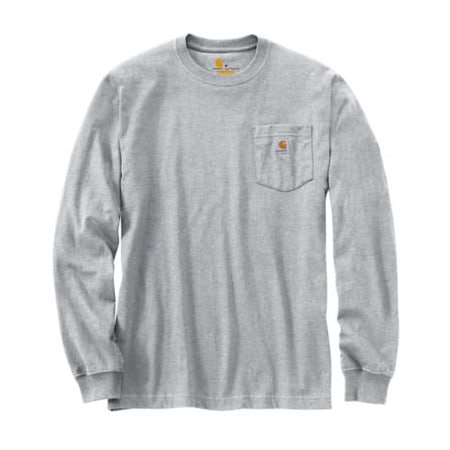 Carhartt LG REG GRY LS Pock Tee K126-HGY-LRG-REG